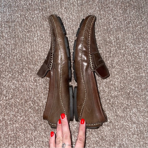 Clarks Driving Loafers Men's 12M Brown Leather Slip On Moccasin Shoes 71281 - Picture 7 of 8